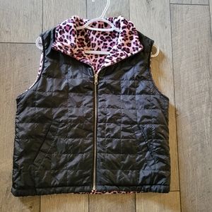 Dollhouse pink leopard print reversible vest